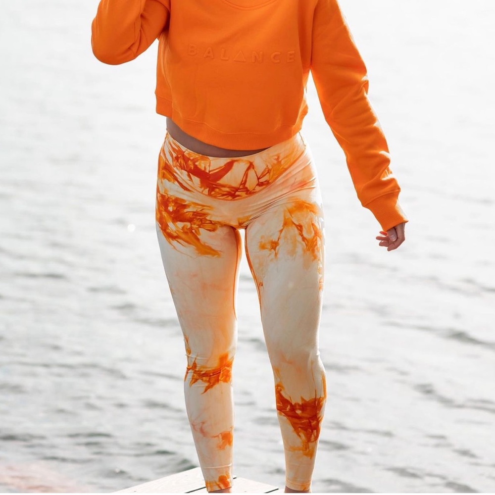 Balance Athletica Orange Tie-Dye Leggings
